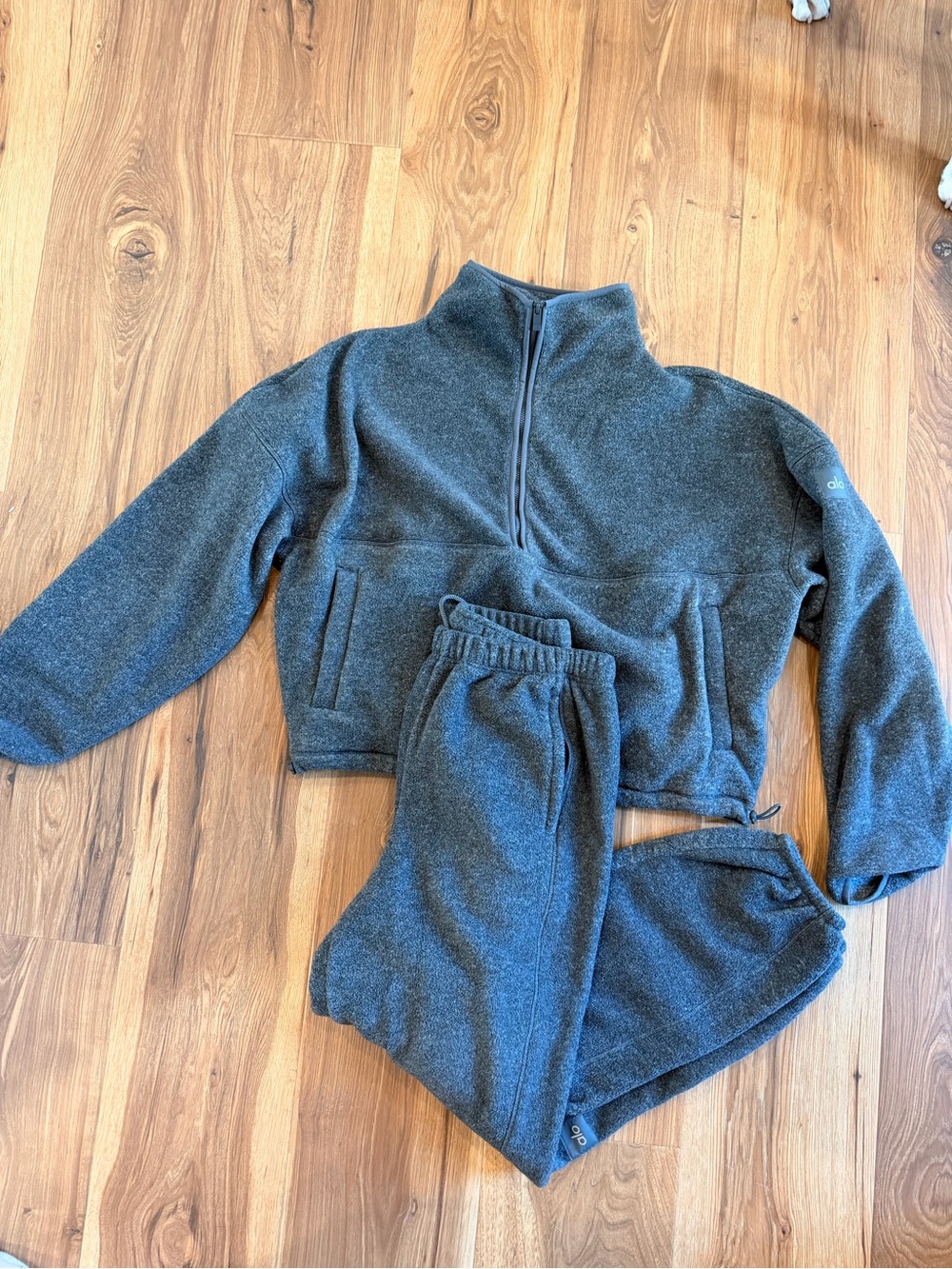ALO fleece zip up and joggers set